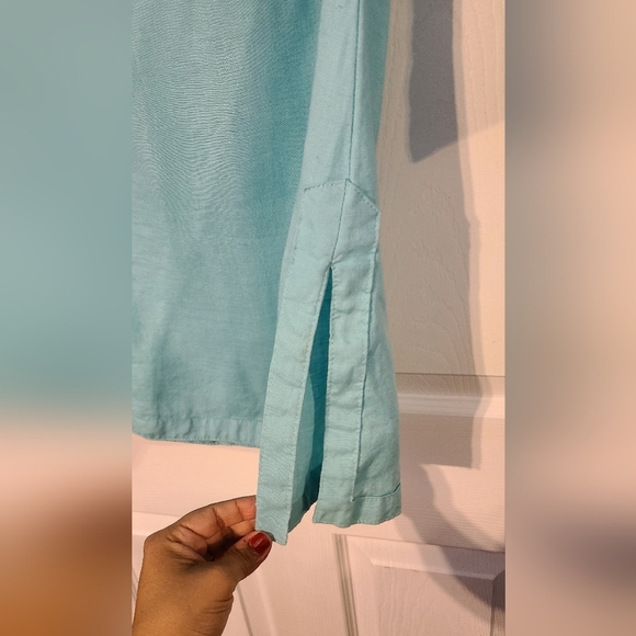 Malvin Blue Jewel Embellished Linen Tunic size 8 M - Picture 4 of 6